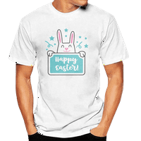 FNNYKO Uskršn majica za muškarce Žene Dječaci Djevojke Uskrs Rabbit Jaje Pismo Ispis Kratki rukav O-izrez