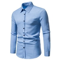 Muške košulje sa klasičnim haljinama Regularni fit čvrsta duga rukava Stretch Formalno majica Business Casual gumb dolje Radne majice