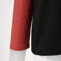 Fabiurt bluza za žene labave boje koja odgovara vrućim majicama dugih rukava majica za žene, lubenica crvena