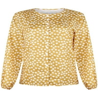 Beiwei Dame vrhovi košulje s dugim rukavima V izrez bluza Labava tunika Košulja Žene Cvjetni ispis Elegantno