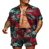 Avamo cvjetna havajska odijela za muške casual cvijeće kratkih rukava i kratka trenerka ljetna plaža