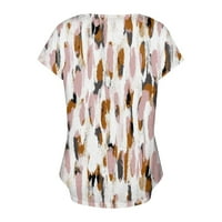 Feterrnal ženski kratki rukav dressy ljetni V vrat ležerni trendy bluze Tunic vrhovi ženskih majica