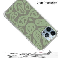 Zelena taložena lica za iPhone Pro, estetski dizajn umjetnosti TPU poklopac branika