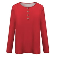 Stalna odjeća tijela za tijelo za žensku modu Casual Longslieve Print okrugli vrat TOP bluza Crvena