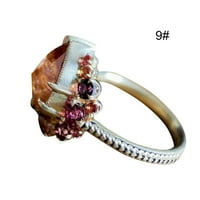 Yinguo moda Vintage prstena legura umetnula turmalin draguljastog stanja dragulja Vječni angažman prsten jedna veličina