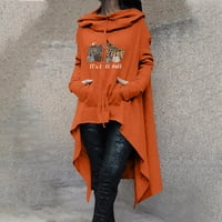 Ženska bluza vrhova haljina dugih rukava jesenski modni modni rubver casus jesenska ušteda narančasta