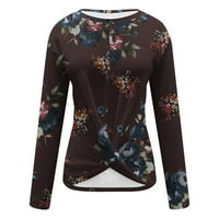 Ženske vrhove Clearence Casual T-majice Dugi rukav Tunika Crewneck bluza Jesen zimske pulover odjeću