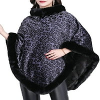Dabuliu Women Fur Poncho Shawls Bohemian Debeli Fluffy Plish Cardigan Cape Coat Dame Toplo Slatki Klintni
