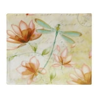 Cafepress - ružičasto cvijeće i prekrivač zmajskog bacanja - mekani prekrivač od runa, 50 X60 pokrivač