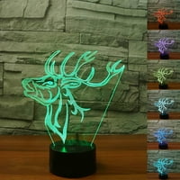 SH 3D jelena noćna lampica stol za životinje optičke iluzijske lampe za promjenu boje Svjetla za promjenu