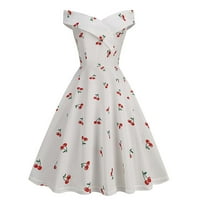 Sendresses za žene Maxi haljina za žene cvjetni ženski 1950-ih V-izrez bez rukava za bez rukava od tiskane zabave koktele ljuljačke vješalice ljuljaju rastezanje haljina cvjetna haljina na klirensu