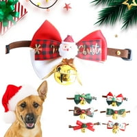Shulemin kućni ljubimac ovratnik božićne serije uzorka ukrasni fleksibilni modni psi mačene ogrlice s lukom sa zvonom za festival, snježna pahuljica bijela