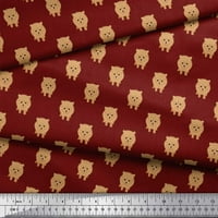 Soimoi Crvena modalna satenska tkanina Pomeranski pas otisak šivaći tkaninu dvorište široko