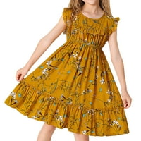 Djevojke haljine Ležerne prilike ljetne scoop vrat bez rukava, teške sunčeve haljine za djevojčice za mališane