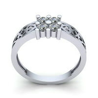 Pravi 1CTW okrugli rez dijamant muški modernim obljetničkim angažmanim prstenom čvrstog 10k ruža, bijeli