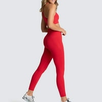 Žene postavljaju sportske atletske vježbe Yoga BRA + Hlače Aktivno set Sportska odjeća za obuku za obuku za obuku Skraćeno odijelo za pokretanje popusta crveno m