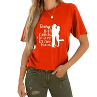 GAECUW Izlazi za žene vrhovi bluze s kratkim rukavima T majice Redovni fit pulover majice Grafički tisak