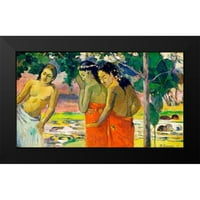 Gauguin, Paul crni moderni uokvireni muzej umjetnički print pod nazivom - Tri tahitijske žene