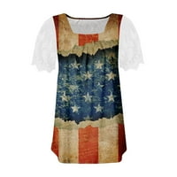 Strungten ženska majica Okrugli izrez Pleased čipke kratkih rukava Dan nezavisnosti Ispiši vrhunske