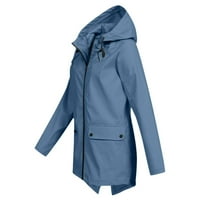 Outfmvch jakne za žensku ležerna čvrsta jakna na otvorenom plus veličina s kapuljačom otporan na vjetar, ženski vrhovi kardigan za žene tamno plava