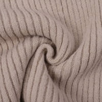 Ženski džemper sa čvrstim bojama V vrat dugih rukava labav fit pulover nisko ovratnik CUT Plus size lagani pleteni džemperi