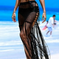 Ženski kupaći kostim Bohemian Hollow Weave Tassels Bikini Beach Suktin Srednja elastična struka Srednja