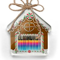 Ornament tiskani jedno strani retro citese Države države Elmhurst Božić Neonblond