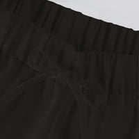 Ženski povremeni džep elastične prozračne pantalone labave pamučne strugove Hlače ljeto