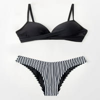Cupshe ženska omotana gornja srednja uspona Dno dva bikinija kupaći kostim V Vrat kupaći kostimi crni, xxl