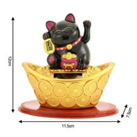 Zlato Ingot Solarni Lucky Mačka Beckoning Feng Shui Cat Car Novogodišnji ukras za tortu