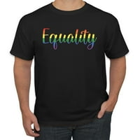 Jednakost skripta Rainbow LGBT Pride Muška grafička majica, crna, mala