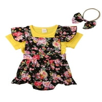Pudcoco Toddler Baby Girls sestre Ruffle Top košulja Cvjetni set za haljinu