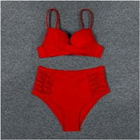 Ženska kupaće kostim Žene Konzervativni ispis Strappy Back Tankini Set dva kupaća SwimDress Bañador