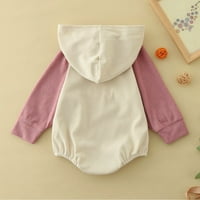 Košulje Djevojka Ljetna odjeća 6-mjeseci Baby Baby Unise Jesen patchwork dugih rukava s kapuljačom Romper