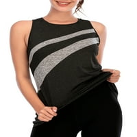 Nizine žene Brza suha atletska majica Summer bez rukava CREW CREW TOP FORTS CALESTI Striped Print Yoga