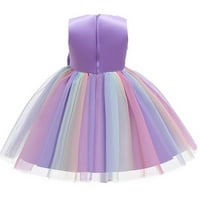 Lovskoo Toddler Kids Girls Party Princess Haljine luk mrežica čipkana svečana haljina modna kratka rukava