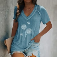 Hanas ženske majice V-izrez za maslačak s kratkim rukavima Ležerne prilike za kratki čahure Slatka grafička
