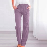 Riforla ženske hlače Žene visokog struka širokog nogu pantalone casual nacrtaju elastične pantalone