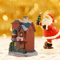 Božićna blistavu kuću sa LED svjetlosnim smolima Villa Craft Party Ornament