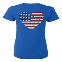 Awkward Styles Stripes and Stars American Flag Love Dame Majica Neovisnost Dan Pro America Heart Majica