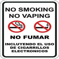Ne pušenje Nema vapiranja na engleskom i španskom znaku