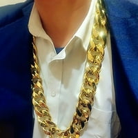 Muška ogrlica od sreća, lažni reper lažni zlatni lanac 90-ih hip hop lažni zlatni ogrlica za kostim