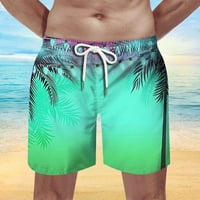 Ljetni teški momak muške tiskane kratke hlače nove tropske havajske plaže modne prozračne pantalone zelene m