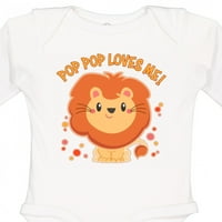 Inktastični pop pop voli me-sladak lion poklon baby boy ili baby girl dugi rukav bodysuit