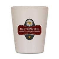 Cafepress - Breckenridge Prirodni markiz - Bijelo Crno Shot Glass, Jedinstveno i smiješno Shot Glass