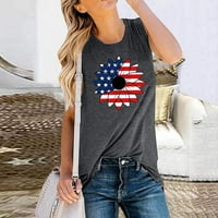 Dabuliu ženske 4. jula TANK TOP PLUS Veličina američka američka državna zastava Basic Crewneck vrhovi bez rukava Patriot Memorijal Top