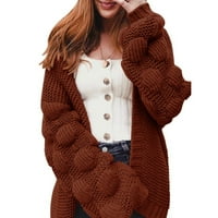Ženski pulover džemper palica za rukav džemper košulja Turtleneck džemper casual topla džemper jakna Ženska džemper smeđu l