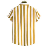 Muška majica kratkih rukava dole Ležerne košulje na otvorenom žutim veličinama s