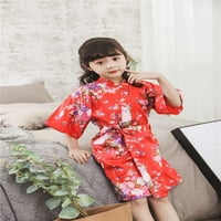 Novo ljetne djevojke 'kardigan imitacija svilene cvjetne kupaobe Baby Girls' Kimono pidžama