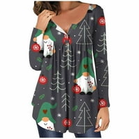 Noćna mora prije božićnog pulover za žene vintage tee božićni pulover okrugli vrat dugme dugih rukava